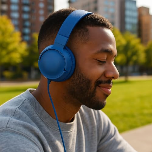 Image of HICLE Replacement Earpads Compatible with JBL Tune 450BT,460BT,500BT, 510BT, 520BT & 525BT, On-Ear Headphones (1 Pair, Blue)