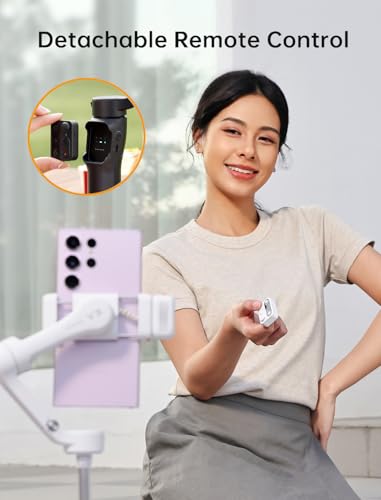 hohem iSteady V3 Gimbal Stabilizer for Smartphone, AI Tracker Fill Light,Detached Remote,Built-in Tripod Extension Rod,2024 Upgraded 3-Axis Phone Gimbal Foldable Stabilizer for iPhone Android(Black) - Image 5