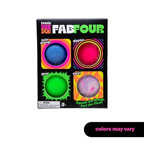 Schylling NeeDoh Teenie Fab Four Needoh 4 Pack - Sensory Squeeze Toy - 1.5" in Diameter - Colors May Vary image 9