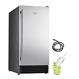 VEVOR Undercounter Built-in Ice Maker, 50 Lbs/Day Under Counter Ice Maker Machine with Drain Pump, Reversible Door, Stainless Steel Freestanding Ice Maker for Commercial Home Kitchen