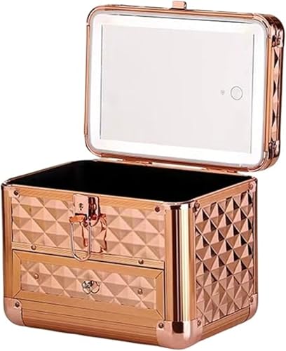 PpzhenN 収納ボックス メイクボックス プロ用 便携式 メイクボックス 化粧品収納ボックス LEDライト 鏡付き コスメ収納ボックス 大容量 防塵 防水 小物入れ 化粧品入れ リップ収納 アクセサリー収納 卓上 シンプル おしゃれ 多機能化粧品ケース