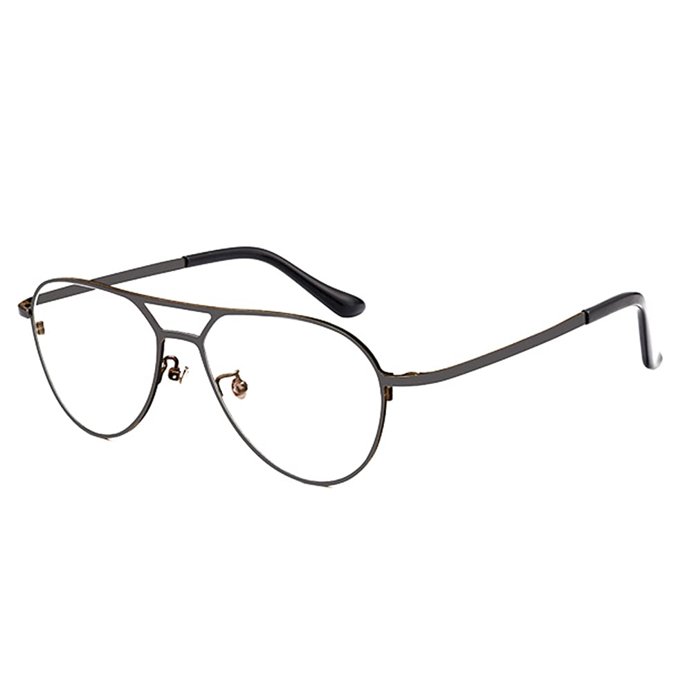 CAOXN Gafas Lectura Multifocales Progresivas Fotocromáticas para Hombres, Montura Titanio Puro, Gafas Sol UV400 Ligeras para Conducción Al Aire Libre,Gris,+2.00