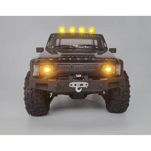 Parachoques delantero con focos RC de alta fidelidad para réplicas Hilux SR5 1/18 3