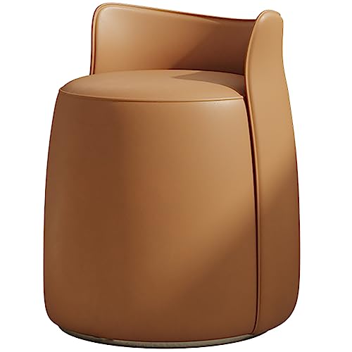 Reposapiés redondo de cuero otomano para dormitorio, sala de estar, taburete de tocador acolchado, pequeño asiento de maquillaje