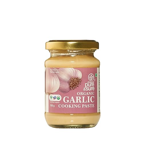 Image of Pure & Sure Organic Garlic (Lehsun) Paste 150G | 100% Fresh Lassan Chutney | Naturally Processed & Thick | Homemade Taste & Quality for Cooking | No Additives & Chemical