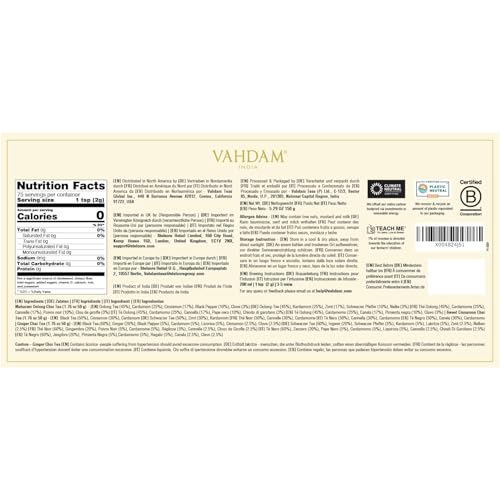 Image of VAHDAM, Oprah's Favorite Tea Gift Set | 3 Premium Chai Teas in Golden Tin Caddy Gift Box | Exotic Chai Tea Blends | Gluten Free, Non GMO | Gifts for Men And Women