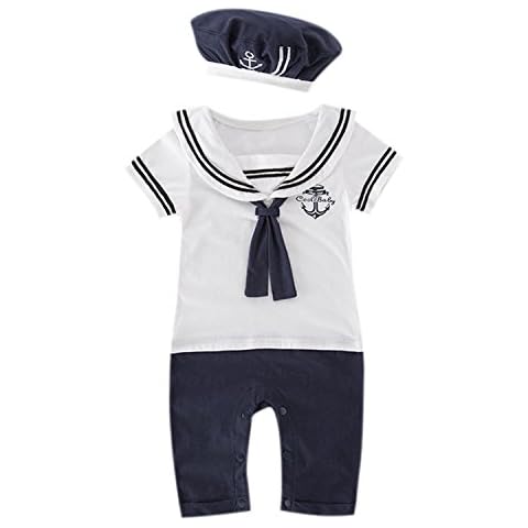 Evelin LEE Baby Sailor Jumpsuit with Hat Cover