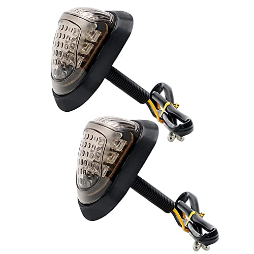 BIEDONGDA 2pcs Motorfike Turn Signal Signal for Piranha Light Clignoteur Virement Jaune Moto 12V Indicateurs Clignotant 9 LED Accessoires Cover