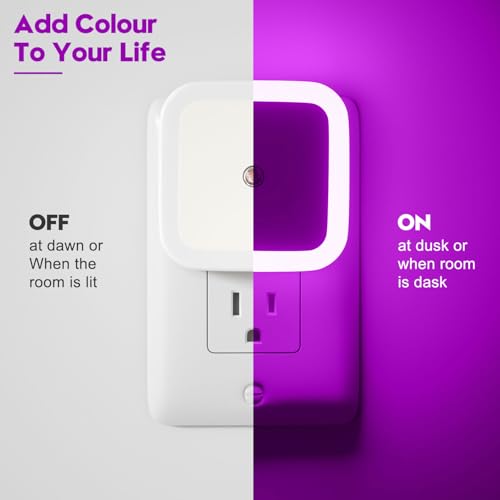 Image of Sujeet Night Light, Night Lights Plug into Wall 4-Pack, Pink Plug in Night Light, Dusk to Dawn Night Lamp Led Night Lights for Bedroom, Bathroom, Hallway