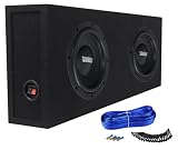Sundown Audio SML-10 D4 Bundle: (2) 10 in 1200-Watt Peak/600-Watt RMS Shallow Subwoofers, RDSM10 Dual 10 in 0.56 cu ft Sealed Shallow Mount Sub Box, K2 Dual Sub Box Installation Kit, 4-Items
