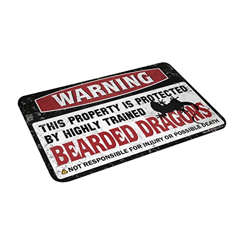 Tapis de bain Friends Warning Bearded Dragon devant la douche pour passionnés de reptiles