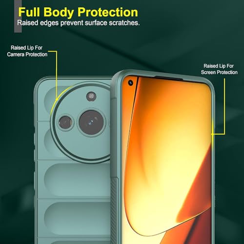 Image of amazon basics Mobile Cover for Realme Narzo 60 5G | Full Camera Protection | Liquid Silicon Case | Flexible Bumper Case for Realme Narzo 60 5G (Green)
