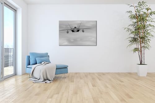 Jet militaire tableau mural sans déformation cadre bois véritable 90x60