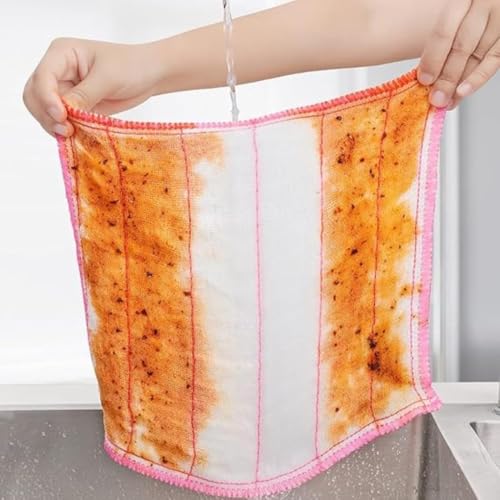Image of Super Absorbent Bamboo Cleaning Cloths - 27x27CM-1 Pack with 3 PCS- Reusable Eco-Friendly Towels for Kitchen, Bathroom, and Home Surfaces