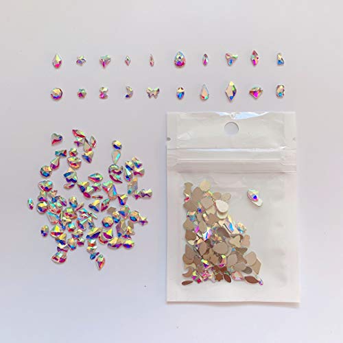 NAIL ANGEL 100pcs/bag Nail Art AB color Crystal Gem 20 Different Shapes Rhinestone Gem 10072/73 (10072)