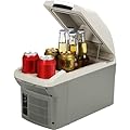 PUNEDA 12V Car Refrigerator Cooler/Warmer 8 Quart (9L) 40?~140?,12 Volt DC &110V AC, Electric Car Fridge Portable Compact Camping Cooler Thermoelectric 12V Small Fridge for Car, RV, Camping (Grey)