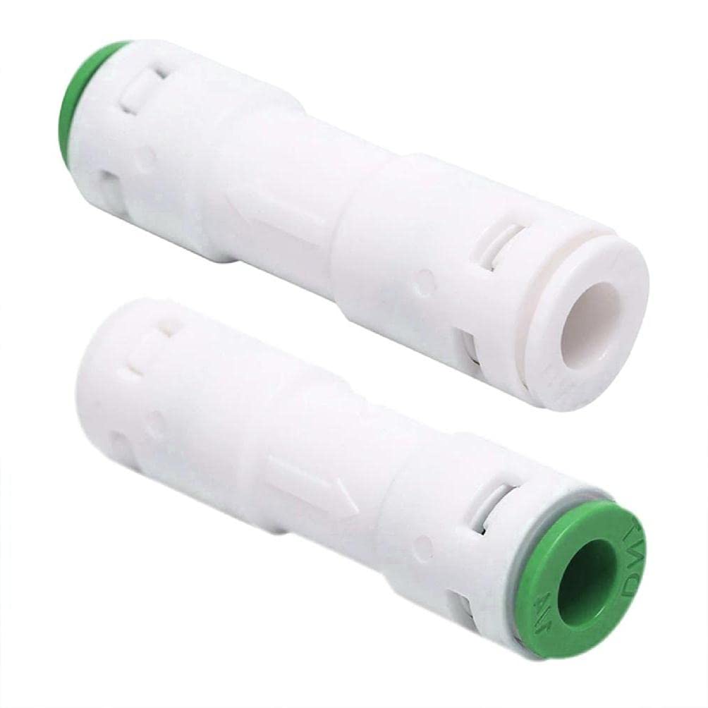 Diarypiece Control Valve 2 Pieces 1/4 Inch One Way Push Fit Straight Quick Connect Ro Check Valves Reverse Osmosis For Pure Water Use Fittings Ro 1/4