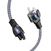 Stromkabel 3-polig 2m Netzkabel Kleeblatt Micky Maus Laptop Kabel Mit VDE Zertifiziert Nylon-Geflecht Universale Netzteil-Kabel für Dell HP Lenovo Asus Acer Laptop Ladegerät TV Drucker Projektor