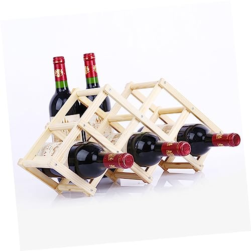 Soporte para botellas de vino plegable de madera sólida miniatura 3