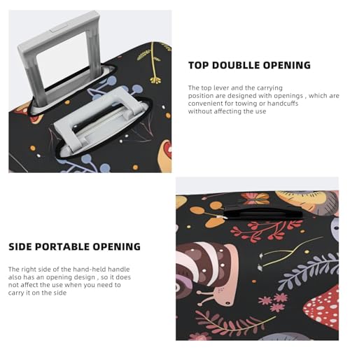 Colored Autumn Mushroom Butterfly Snails Luggage Cover Elastic Travel Suitcase Covers, Anti Scratch Dust Proof Baggage Covers, Fits 22-24 inch Suitcases4