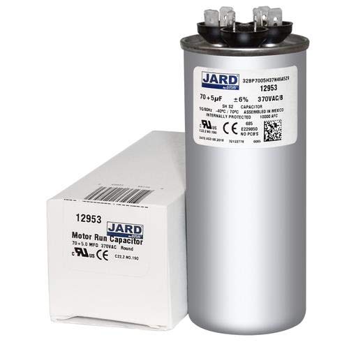 TEMCo 5 MFD 370VAC Round Run Capacitor - 50/60 Hz Single Unit