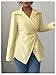 GORGLITTER Women's Wrap Formal Blouses Dressy Long Sleeve Collared Work Shirts Business Casual Outfits Yellow Small