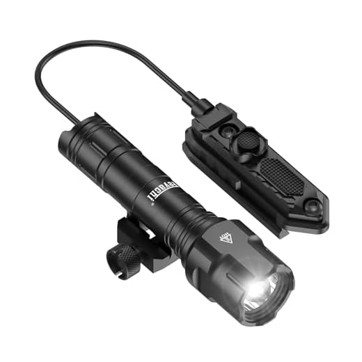 Feyachi WL25 1200 High Lumens Tactical AR Flashlight LED Light with Pressure Switch & Fixed Picatinny Rail Mount, 3 Modes - High/Low/Strobe