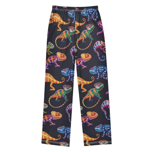 Pajama Pants Colorful Lizard Print Long Sleep Pants Lounge Bottoms2