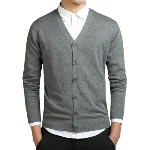 Men's Sweater Cardigan Cotton V-Neck Overcoat for Male Thin Knitted Cardigan Sweater