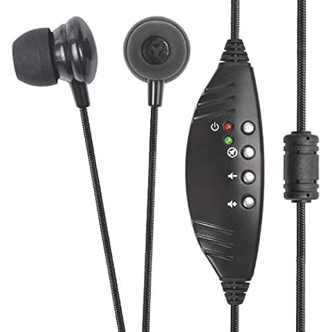 ECS WordSmith USB Transcription Headset, 7-Foot Cord, in-Ear Ear Bud with Silicone Ear Tips, Superior Comfort & Audio Clarity, External Sound Card, Medical & Legal Dictation, 3 Extra Pair of Ear Tips Cover