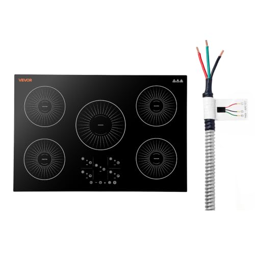 Image of VEVOR Electric Induction Cooktop 30In 5 Burners, Induction Cooktop, Built in Electric Stove Top,Touch & Independent Control, 9 Power Levels, Easy-Clean Ceramic Glass, Child Lock, 9200W, 220V No Plug
