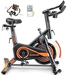 2026 Update Burever Exercise Bike with LCD Display, Spin Bike with APP, 0-100% Magnetic Resistance, Dumbbell Rack, Exercise Bikes for Home Gym Use, 15kg Flywheel, 160KG Weight Capacity