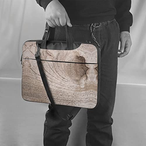 Bolso para laptop con diseño madera, negro, unisex miniatura 2