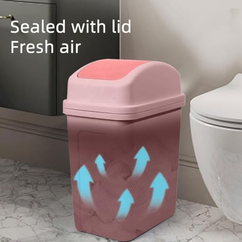 Bote de basura pequeño rosa 5.5 gal con tapa abatible miniatura 4