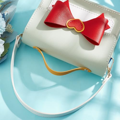 Image of GORGECRAFT 2Pcs Leather Purse Strap 47cm Short Shoulder Bag Straps Replacement White Imitation Leather Bag Handles with Golden Swivel Clasps for Underarm Bag Handbag Tote Satchel Purse Making