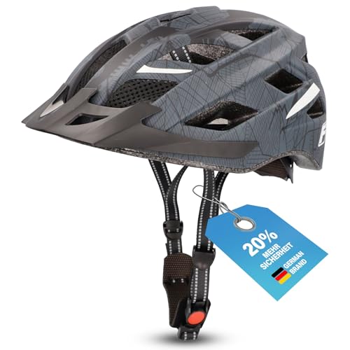 Fischer Erwachsene Fahrradhelm, Radhelm, Cityhelm Urban Plus Brooklyn, S/M, 52-59cm, blau, mit...