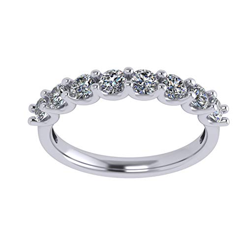 NANA Sterling Silver U'r Ring 8 stone Swarovski Zirconia Simulated Diamond Band - Size 10