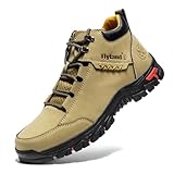 FLYLAND Men's Casual Leather Shoes Chukka Ankle Boots Handmade Fashion Shoes Non Slip Breathable Comfortable Mid Top for Driving Walking Outdoor (Camel, 12.5)
