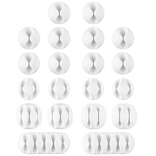 U-horizon 20 Pack Clips de Cable Duradero, Blanco