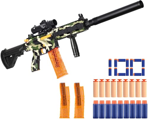 Pistola de Juguete Eléctrica con 100 Dardos de Espuma, 2 Modos de Disparo, Pistola de Espuma DIY M416, Recargable por USB, Regalo de Cumpleaños para Niños de 8 9 10 11 12 13 14+ Años