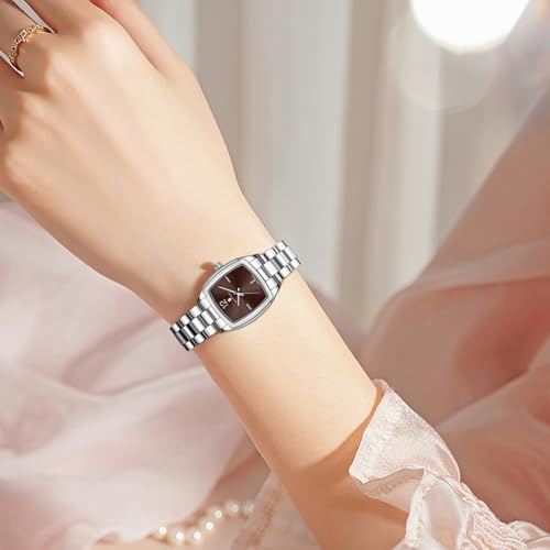 Image of Sapphero Ladies Watch Easy to Read Wristwatch, Women's Quartz Watch with Stainless Steel Strap, 5 ATM Waterproof, Classic Elegance Women Business Waterproof Watch