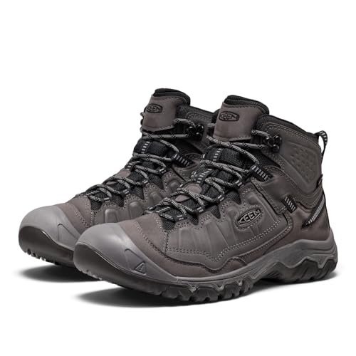 Image of KEEN Men's Targhee 4 Mid Height Durable Comfortable Waterproof Hiking Boots, Magnet /Black, 13