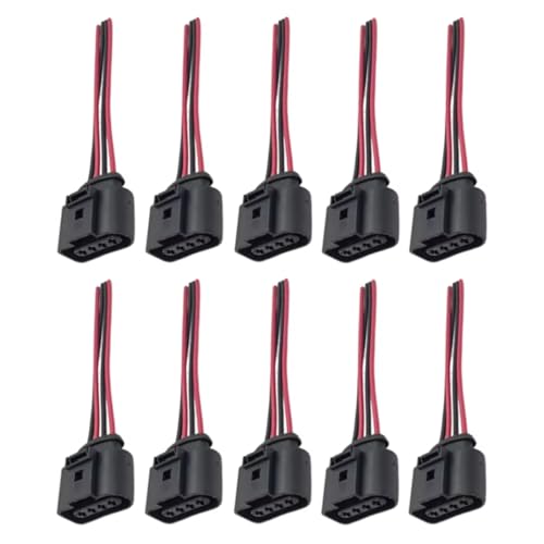 �����ԗp�R�l�N�^ Compatible With A3/4/5/6/7/8 For TT For Q3/5 For R8 4Pin �Ԃ̃v���O���C���[�_�΃R�C���R�l�N�^�n�[�l�X�������i 1J0973724(10Pcs)