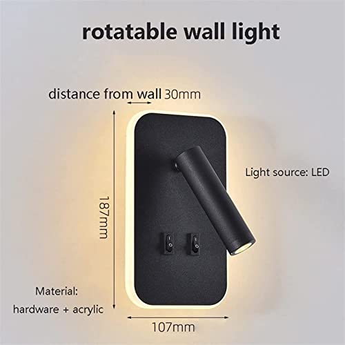 Lámpara de pared con control de doble interruptor ideal para leer en la cama confortablemente 2