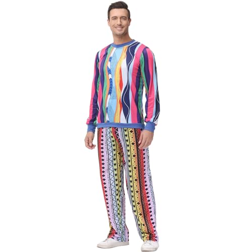 Costume de carnaval pour homme cosplay retro et ensemble disco