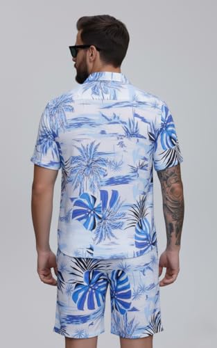 Image of GRECIILOOKS Co Ord Set for Men | Trendy Night Dress for Boys | Shirt and Shorts Combo for Lounge | Stylish Summer and Travel Outfit | Men's Matching Two-Piece for Vacation