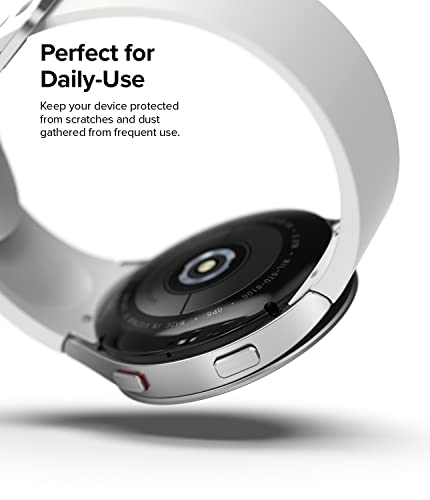 Image of Ringke Bezel Styling Compatible with Samsung Galaxy Watch 4 40mm / Galaxy Watch FE Accessory Adhesive Frame Ring Cover Anti Scratch [Stainless Steel] Protection - Silver [40-04]