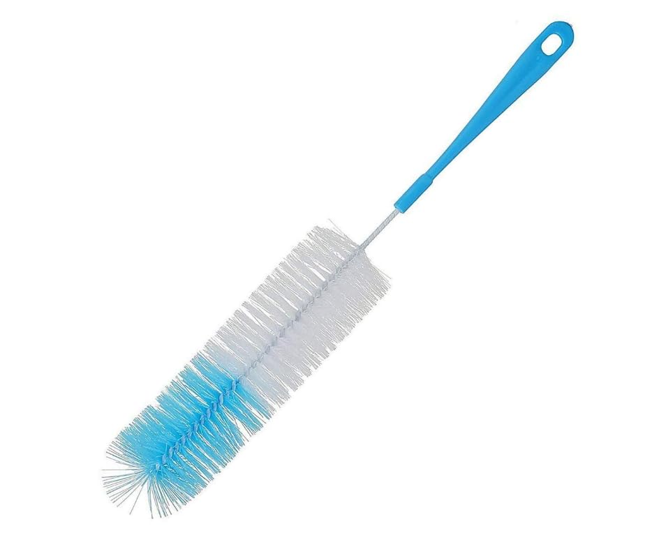 multicolor nylon bottle cleaning brush with long handle | water bottle cleaner brush | baby bottle & kitchen bottle scrubber | multipurpose flexible cleaning brush pack of 1