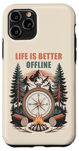 Life is Better Offline ? Camping & Hiking Outdoors Nature �X�}�z�P�[�X iPhone 11 Pro �p