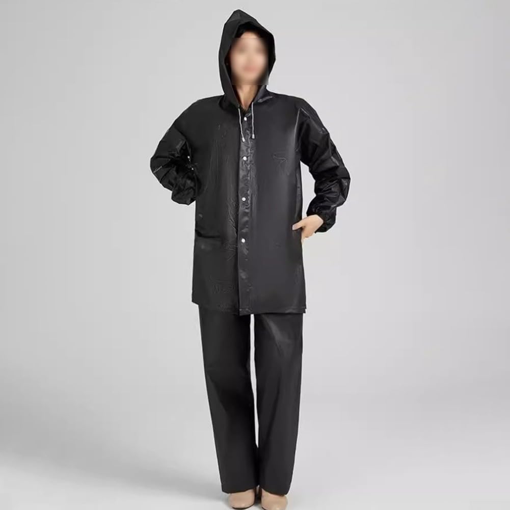 GLOBALHUT Combinaison de pluie en EVA pour adulte, imperméable, légère, avec coutures renforcées, pour cyclisme, moto, extérieur